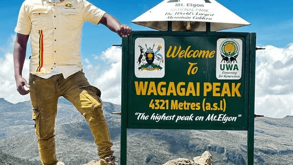 Anthony Kiweewa at Wagagai Peak
